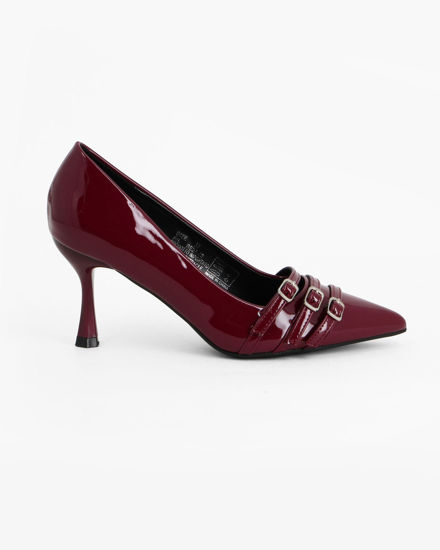 Immagine di MY JEWELS - Décolleté bordeaux in vernice con tre cinturini sulla punta, tacco 7,5CM