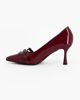Immagine di MY JEWELS - Décolleté bordeaux in vernice con tre cinturini sulla punta, tacco 7,5CM