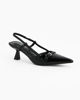 Immagine di MY JEWELS - Décolleté slingback nera in vernice con cinturino sulla punta, tacco 5,5CM