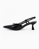 Immagine di MY JEWELS - Décolleté slingback nera in vernice con cinturino sulla punta, tacco 5,5CM