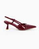 Immagine di MY JEWELS - Décolleté slingback bordeaux in vernice con cinturino sulla punta, tacco 5,5CM