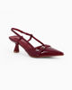 Immagine di MY JEWELS - Décolleté slingback bordeaux in vernice con cinturino sulla punta, tacco 5,5CM