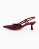 Immagine di MY JEWELS - Décolleté slingback bordeaux in vernice con cinturino sulla punta, tacco 5,5CM
