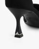 Immagine di MISS GLOBO - Décolleté nera in lycra con cinturini strass incrociati, tacco 7CM
