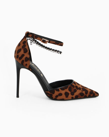 Immagine di MISS GLOBO - Décolleté leopardata scamosciata con cavigliera e sottopiede in VERA PELLE, tacco 10,5CM