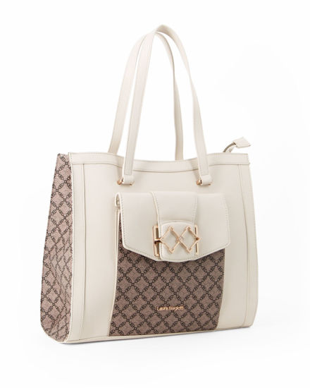 Immagine di LAURA BIAGIOTTI - Borsa shopper bianca SUSSIE con tasca frontale