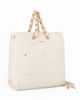 Immagine di LANCETTI - Borsa beige GERYON effetto trapuntato con applicazioni e manici catena