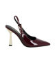 Immagine di MISS GLOBO - Décolleté slingback bordeaux in vernice con sottopiede in VERA PELLE memory foam, tacco 9,5CM