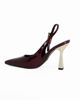 Immagine di MISS GLOBO - Décolleté slingback bordeaux in vernice con sottopiede in VERA PELLE memory foam, tacco 9,5CM