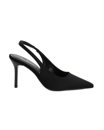 Immagine di MISS GLOBO - Décolleté slingback nera in lycra con sottopiede in memory foam, tacco 8CM