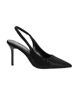 Immagine di MISS GLOBO - Décolleté slingback nera rivestita di strass con sottopiede in memory foam, tacco 8,5CM