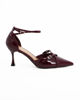 Immagine di MISS GLOBO - Décolleté bordeaux in vernice con sottopiede in VERA PELLE memory foam e cinturini incrociati sulla punta, tacco 7,5CM