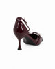 Immagine di MISS GLOBO - Décolleté bordeaux in vernice con sottopiede in VERA PELLE memory foam e cinturini incrociati sulla punta, tacco 7,5CM