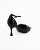 Immagine di MISS GLOBO - Décolleté nera in vernice con sottopiede in VERA PELLE memory foam e cinturini incrociati sulla punta, tacco 7,5CM