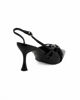 Immagine di MISS GLOBO - Décolleté slingback nera in vernice con sottopiede in memory foam e cinturini incrociati, tacco 7,5CM