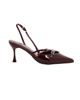 Immagine di MISS GLOBO - Décolleté slingback bordeaux in vernice con sottopiede in memory foam e cinturini incrociati, tacco 7,5CM