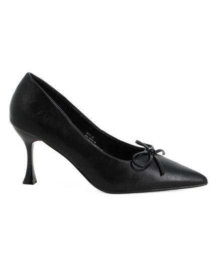 Immagine di MISS GLOBO - Décolleté nera con sottopiede in memory foam e fiocco, tacco 7,5CM