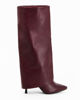 Immagine di MISS GLOBO - Stivale bordeaux a punta con risvolto e zip laterale, tacco 8CM