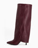 Immagine di MISS GLOBO - Stivale bordeaux a punta con risvolto e zip laterale, tacco 8CM