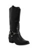 Immagine di ZOE - Stivale texano nero con zip laterale e cinturino con fibbia, tacco 5CM