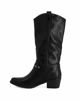 Immagine di ZOE - Stivale texano nero con zip laterale e cinturino con fibbia, tacco 5CM