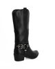 Immagine di ZOE - Stivale texano nero con zip laterale e cinturino con fibbia, tacco 5CM