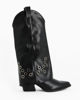 Immagine di ZOE - Stivale texano nero con risvolto e zip laterale, tacco 6CM