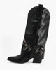 Immagine di ZOE - Stivale texano nero con risvolto e zip laterale, tacco 6CM