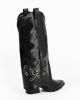 Immagine di ZOE - Stivale texano nero con risvolto e zip laterale, tacco 6CM