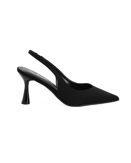 Immagine di MISS GLOBO - Décolleté slingback nera in lycra con sottopiede in memory foam, tacco 7,5CM