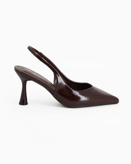 Immagine di MISS GLOBO - Décolleté slingback marrone con sottopiede in memory foam, tacco 7,5CM