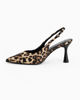 Immagine di MISS GLOBO - Décolleté slingback leopardata in raso con sottopiede in memory foam, tacco 7,5CM