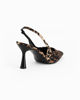 Immagine di MISS GLOBO - Décolleté slingback leopardata in raso con sottopiede in memory foam, tacco 7,5CM