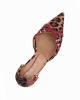 Immagine di MISS GLOBO - Décolleté leopardata in raso con sottopiede in VERA PELLE memory foam e cinturini bordeaux incrociati sulla punta, tacco 7,5CM