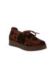 Immagine di MY JEWELS - Mocassino marrone scamosciato fantasia mucca con lacci