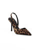 Immagine di MISS GLOBO - Décolleté slingback leopardata in raso con sottopiede in memory foam, tacco 9,5CM