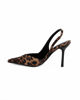 Immagine di MISS GLOBO - Décolleté slingback leopardata in raso con sottopiede in memory foam, tacco 9,5CM