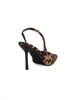 Immagine di MISS GLOBO - Décolleté slingback leopardata in raso con sottopiede in memory foam, tacco 9,5CM