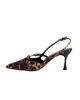 Immagine di MISS GLOBO - Décolleté slingback leopardata in raso con sottopiede in memory foam e cinturini incrociati, tacco 7,5CM