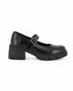 Immagine di MISS GLOBO - Scarpa nera con suola track e cinturino con fibbia frontale, tacco 5,5CM