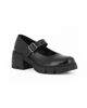 Immagine di MISS GLOBO - Scarpa nera con suola track e cinturino con fibbia frontale, tacco 5,5CM