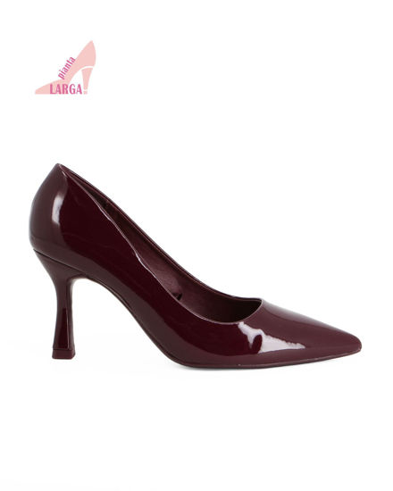 Immagine di LADY GLOBO - Décolleté bordeaux in vernice a pianta larga con sottopiede in VERA PELLE, tacco 8CM