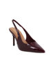 Immagine di LADY GLOBO - Décolleté slingback bordeaux in vernice a pianta larga con sottopiede in VERA PELLE, tacco 8CM