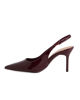 Immagine di LADY GLOBO - Décolleté slingback bordeaux in vernice a pianta larga con sottopiede in VERA PELLE, tacco 8CM