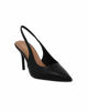 Immagine di LADY GLOBO - Décolleté slingback nera a pianta larga con sottopiede in VERA PELLE, tacco 8CM