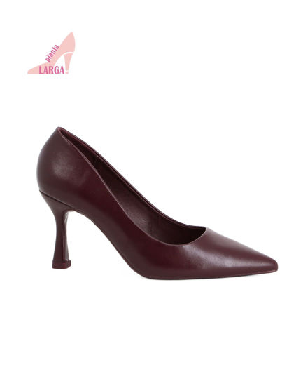Immagine di LADY GLOBO - Décolleté bordeaux a pianta larga con sottopiede in VERA PELLE, tacco 8CM