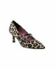 Immagine di MISS GLOBO - Décolleté leopardata scamosciata con sottopiede in VERA PELLE e cinturini frontali, tacco 6,5CM - MADE IN ITALY