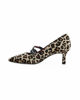 Immagine di MISS GLOBO - Décolleté leopardata scamosciata con sottopiede in VERA PELLE e cinturini frontali, tacco 6,5CM - MADE IN ITALY