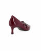 Immagine di MISS GLOBO - Décolleté bordeaux in vernice con sottopiede in VERA PELLE e cinturini frontali, tacco 6,5CM - MADE IN ITALY