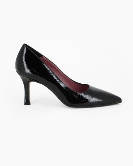 Immagine di MISS GLOBO - Décolleté nera in vernice con sottopiede in VERA PELLE, tacco 8CM - MADE IN ITALY